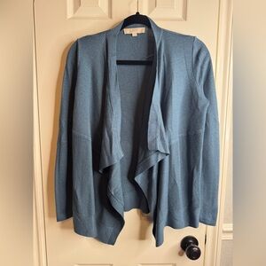 LOFT Teal waterfall Knit Cardigan. SIZE M